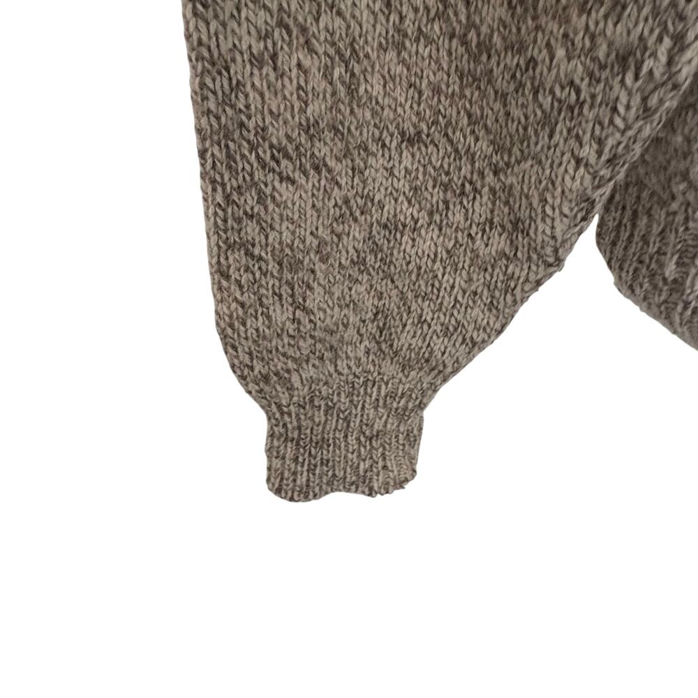 Vintage Y2K Lands End Wool Blend Marled Natural Pullover Sweater Crewneck Preppy - Picture 4 of 8